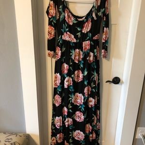 Pink Blush maternity- empire waist maxi dress